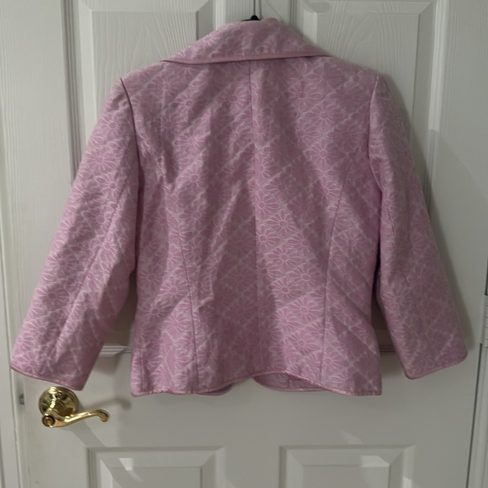 Pink Quilted Women's Jacket Vintage ECI with embellished button size 6 - Picture 4 of 4